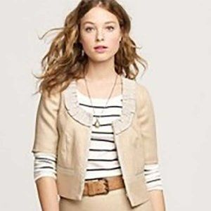 J. Crew Presentation linen jacket in dark beechwood